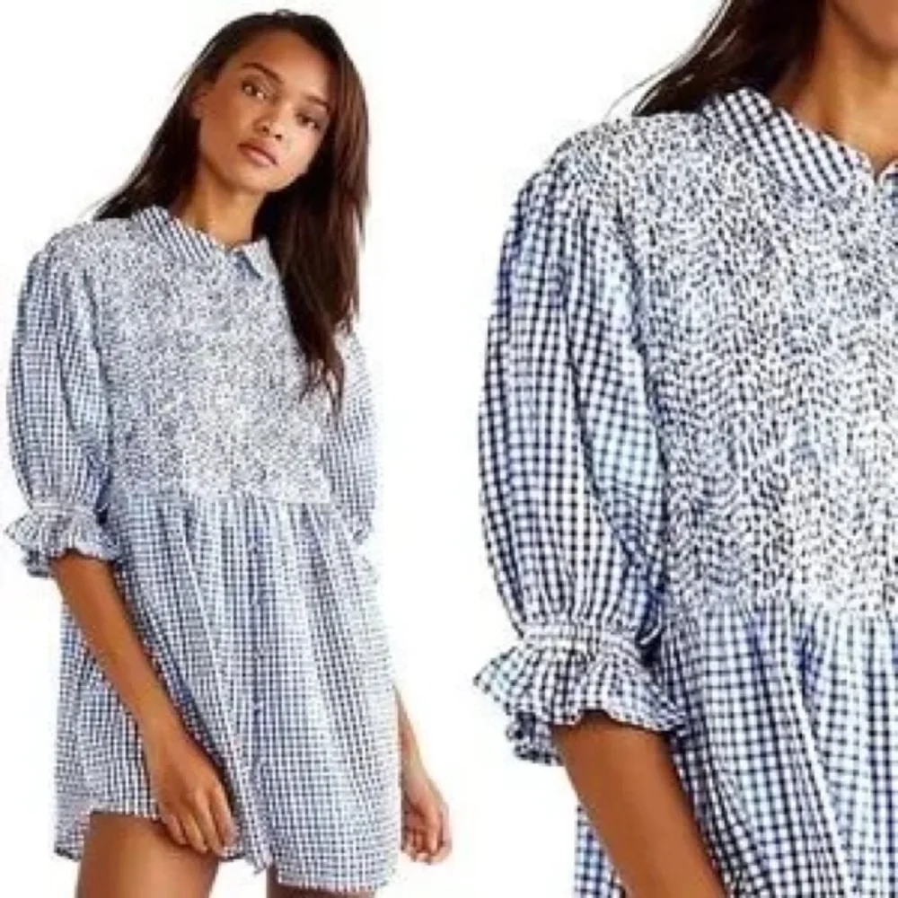 Free People CHARLOTTE GINGHAM TUNIC Size XS/